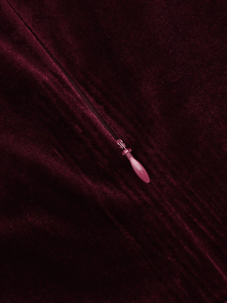 Wine Red 1960s Velvet Bodycon Dress — vintage elegance for the modern woman