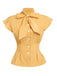 Yellow 1950s Bow Solid Blouse Top - vintage fashion, retro style