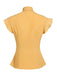 Yellow 1950s Bow Solid Blouse Top - vintage fashion, retro style