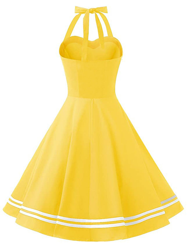 Yellow 1950s Halter Swing Dress — vintage elegance for the modern woman