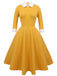 Yellow 1950s Solid Swing Dress: timeless style reimagined