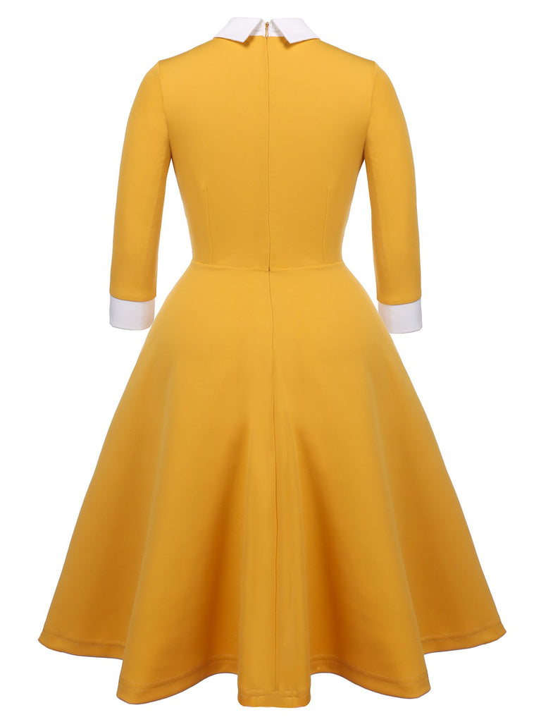 Yellow 1950s Solid Swing Dress — vintage elegance for the modern woman