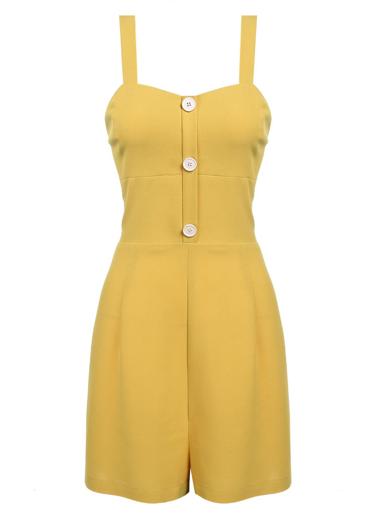 1950s Spaghetti Strap Button Romper | 1950s | vintage romper, retro jumpsuit