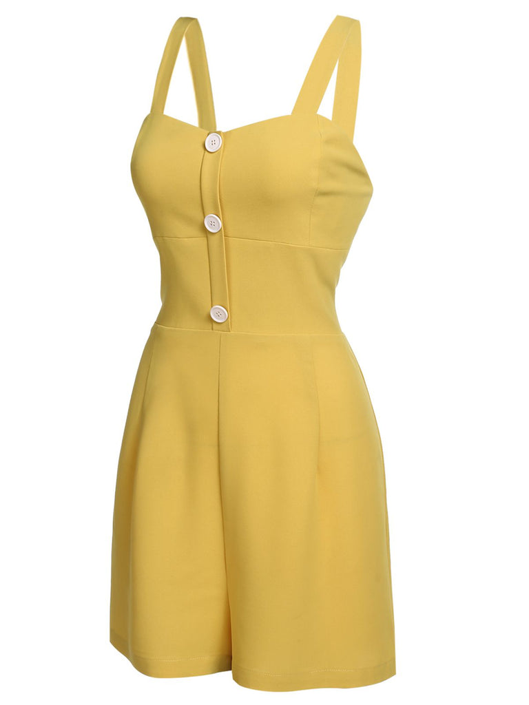 1950s Spaghetti Strap Button Romper | 1950s | vintage romper, retro jumpsuit