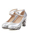 Zebra Patchwork Chunky High Heels Shoes — vintage elegance for the modern woman