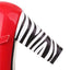 Zebra Patchwork Chunky High Heels Shoes: timeless style reimagined