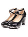 Zebra Patchwork Chunky High Heels Shoes — vintage elegance for the modern woman