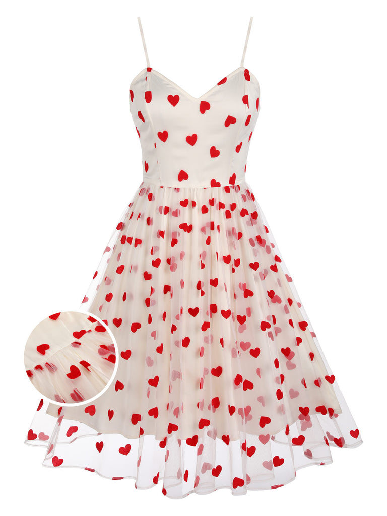 Heart 1950s Mesh Sling Dress, vintage dress, retro fashion, rockabilly, pin-up fashion - perfect for women who love vintage and retro fashion