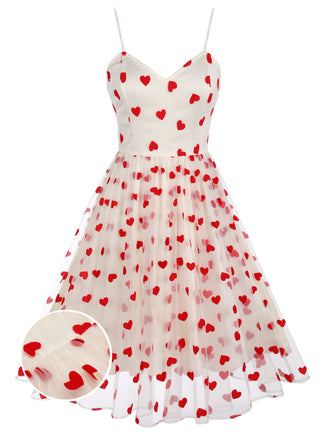 Heart 1950s Mesh Sling Dress | 1950s | vintage dress, retro fashion