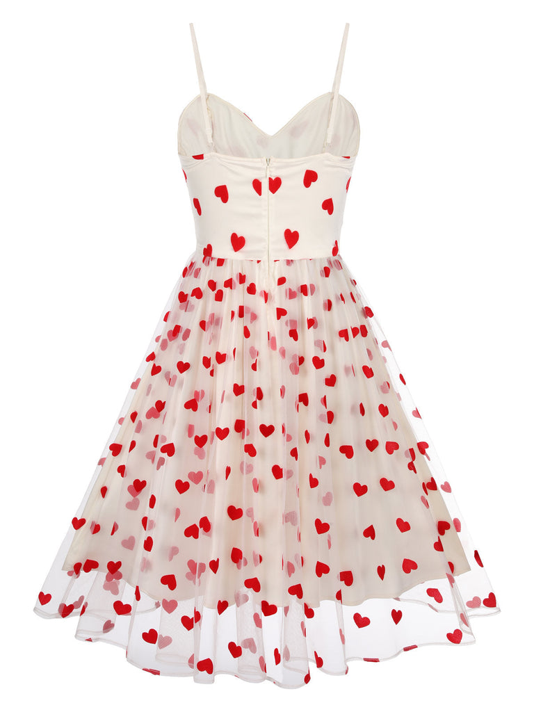 Heart 1950s Mesh Sling Dress | 1950s | vintage dress, retro fashion